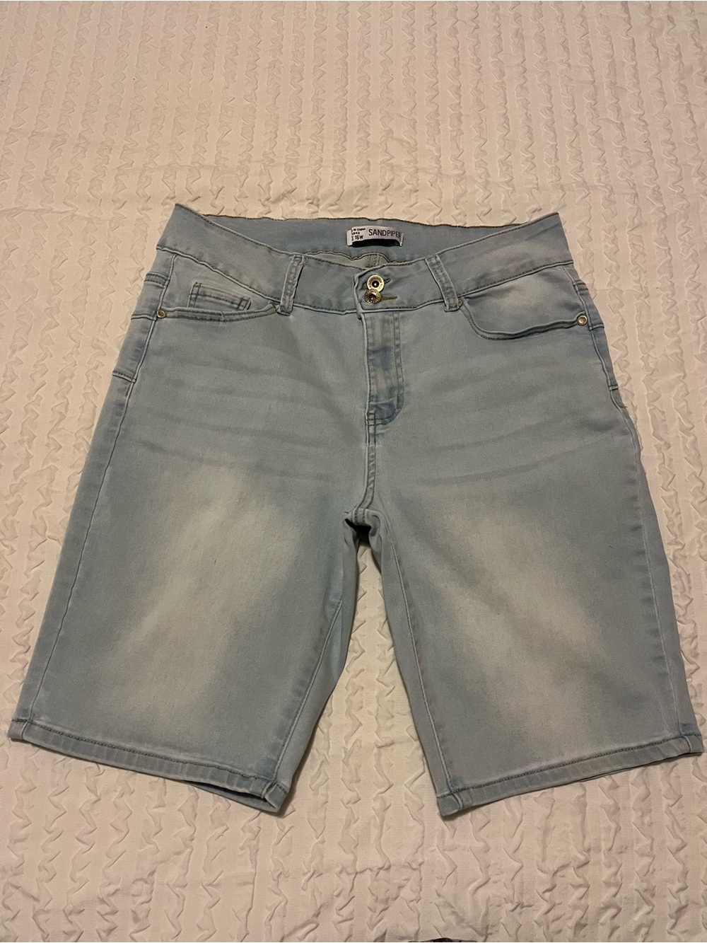 Light Wash Denim Bermuda Shorts - Sandpiper